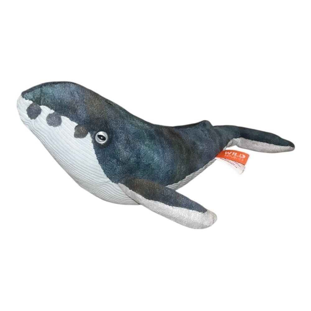 Wild Republic Cuddlekins Humpback Whale Gray Plush 15" EUC
